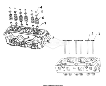 Engine Group - Cylinder Head Diagram and Parts List for 076650-02  Briggs and Stratton Generator